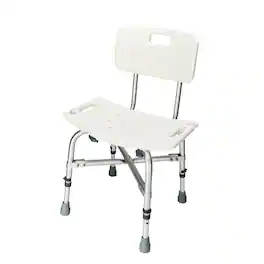 Winado - Heavy Duty Shower Chair Bathtub Chair with Back Support, Shower Head Holder, 6-Level Adjustable for Elderly and Disabled - White