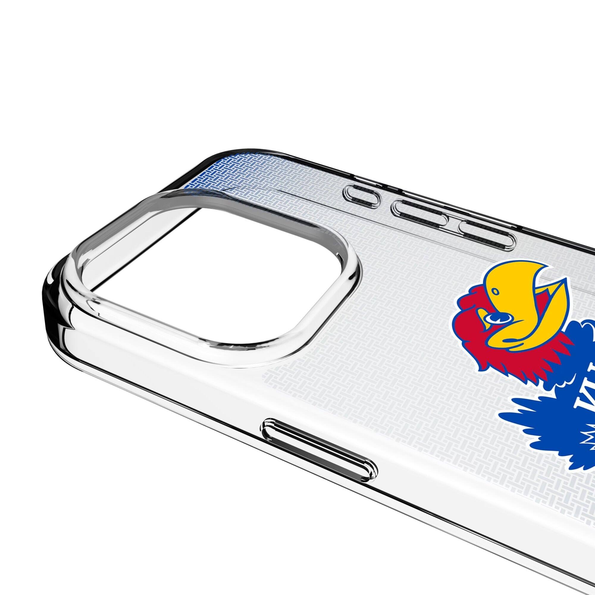 Alt View 2. Keyscaper - Kansas Jayhawks Linen Logo iPhone Clear Case - 14 - Multicolor.