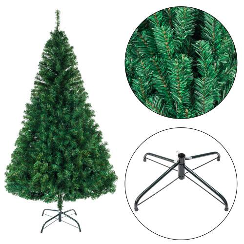 Alt View 3. Winado - 8FT Artificial Christmas PVC Tree Unlit with Branch, Metal Base for Indoor Outdoor Xmas Holiday Home Party Decoration - Green.