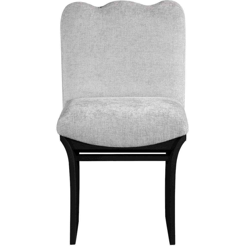 Alt View 1. Meridian Furniture - Shaw Grey Chenille Fabric Upholstered Dining Chair - Black.