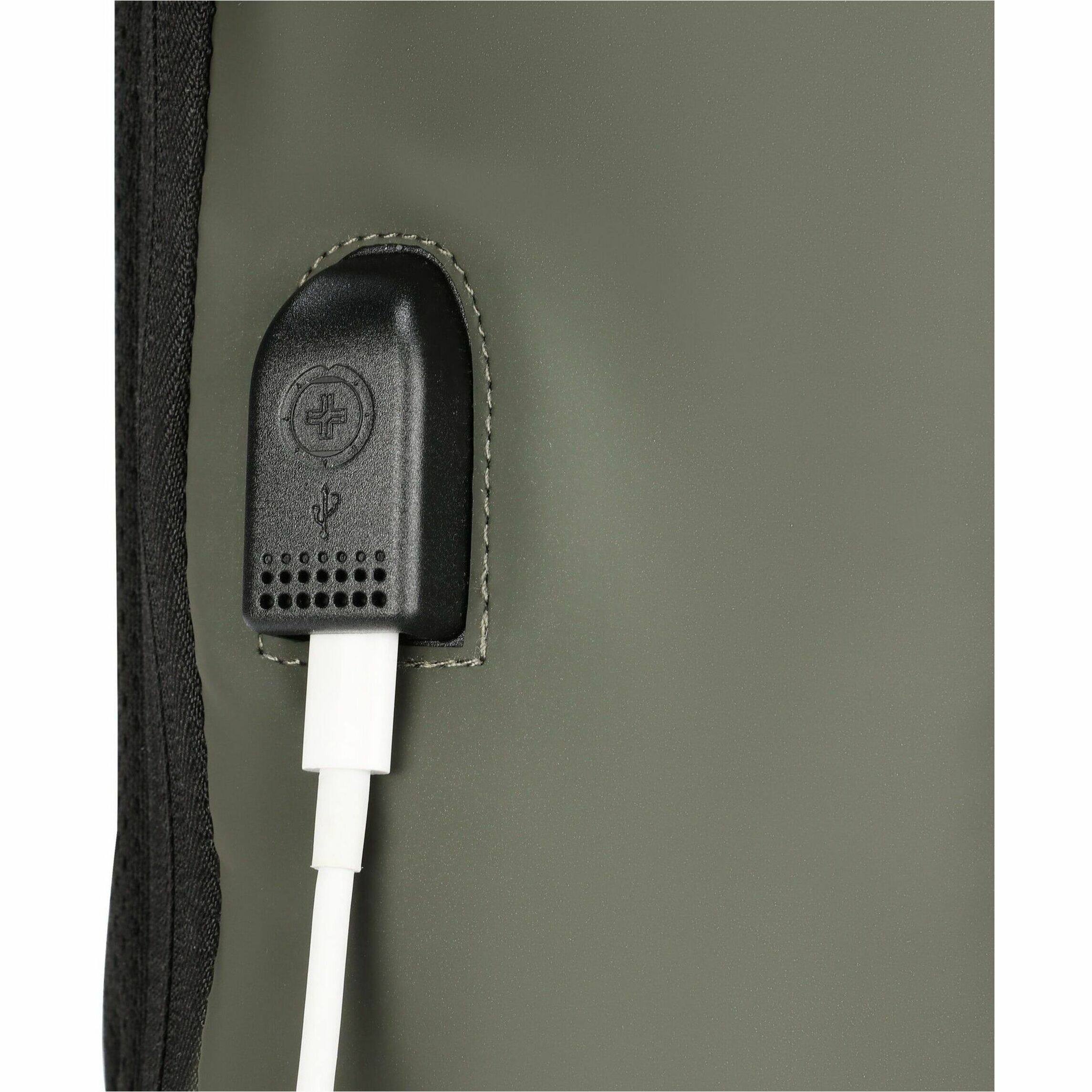 Alt View 16. Swissdigital Design - LAMONE Rolltop TSA-Friendly Water-Resistant Backpack With USB Charging Port RFID Protection and Fits Up to 16″ Laptop - Dark Green.