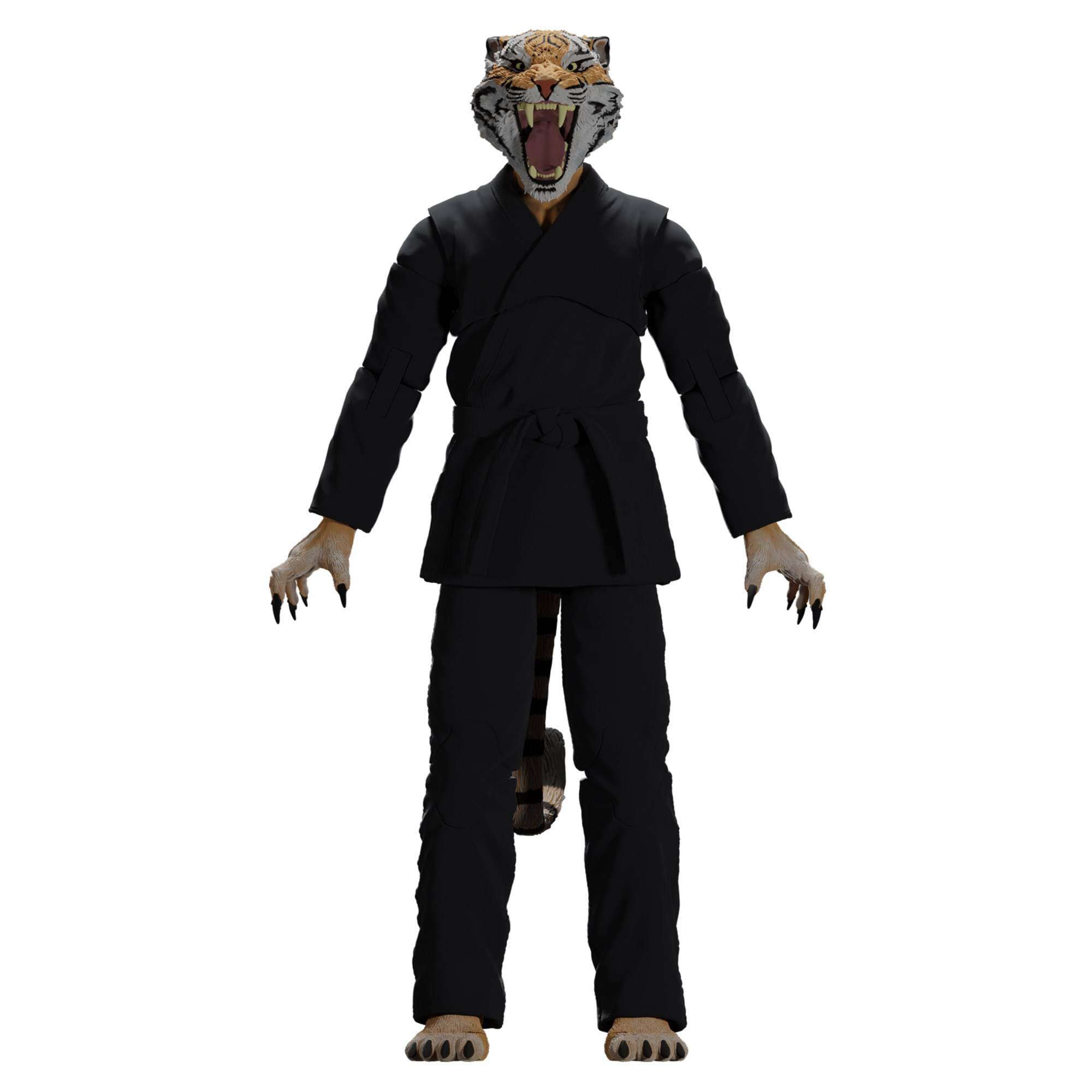 Alt View 4. Icon Heroes - Zoo Jitsu Fighters 6 Inch Action Figure | Tiago the Tiger with Black Gi - Black.