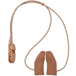 MEDca - Hearing Aid Protectors and Clip - Corded Fabric Cover with Clasp Protects from Dirt Dust Sweat & Moisture - Brown