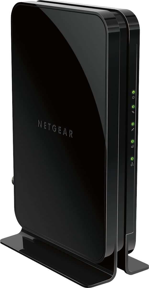 Angle. NETGEAR - 16 x 4 DOCSIS 3.0 Cable Modem - Black.