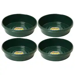 Little Giant - 3 Gal Durable Flat Farm Livestock Feed Utility Pan, (4 Pack) - Green