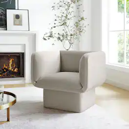 Tate Performance Velvet Accent Chair by Modway - Almond