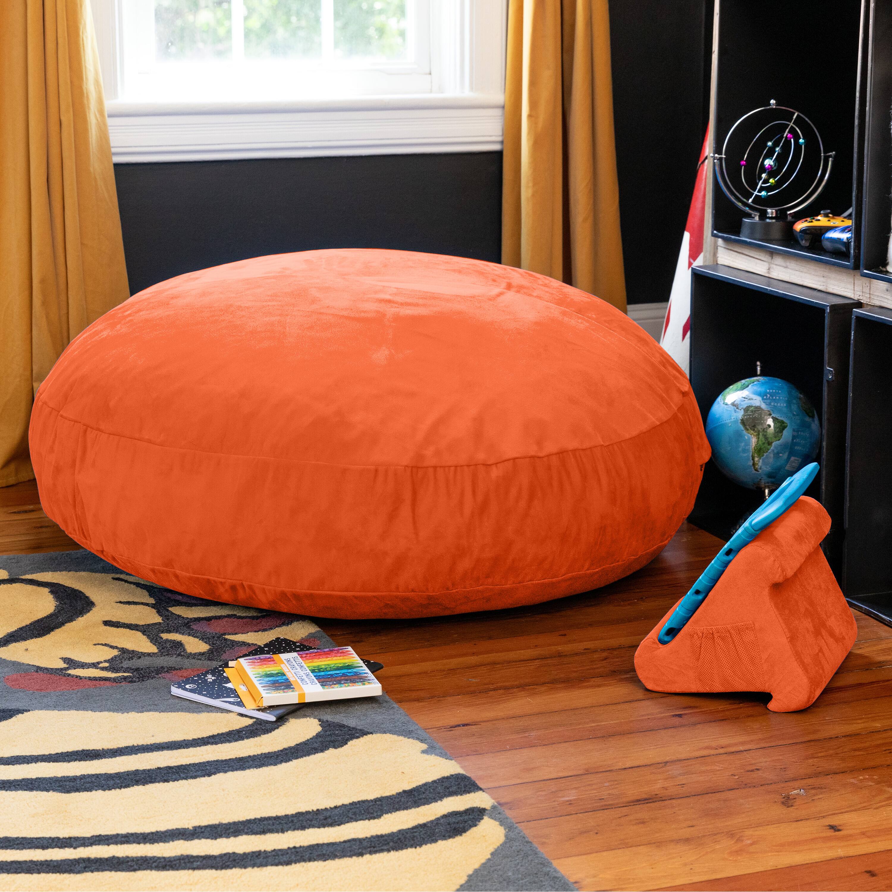 Back. Jaxx - Jaxx Cocoon 4 Foot Bean Bag Chair and Crash Pad, Mandarin - Mandarin.