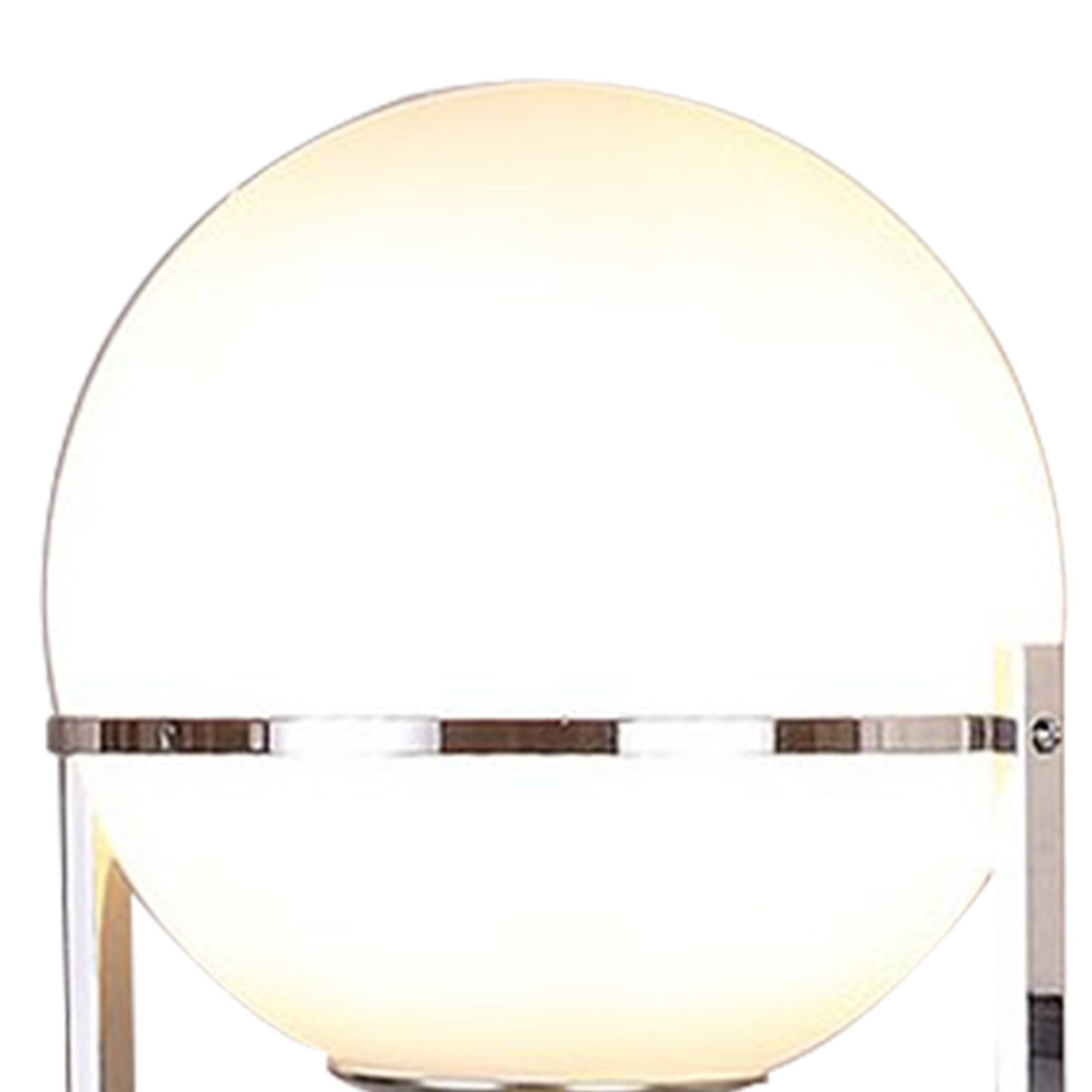 Angle. Manhattan Lane - Jim 22 Inch Table Lamp, LED Light, Metal Body, Modern Globe Shade - Silver.