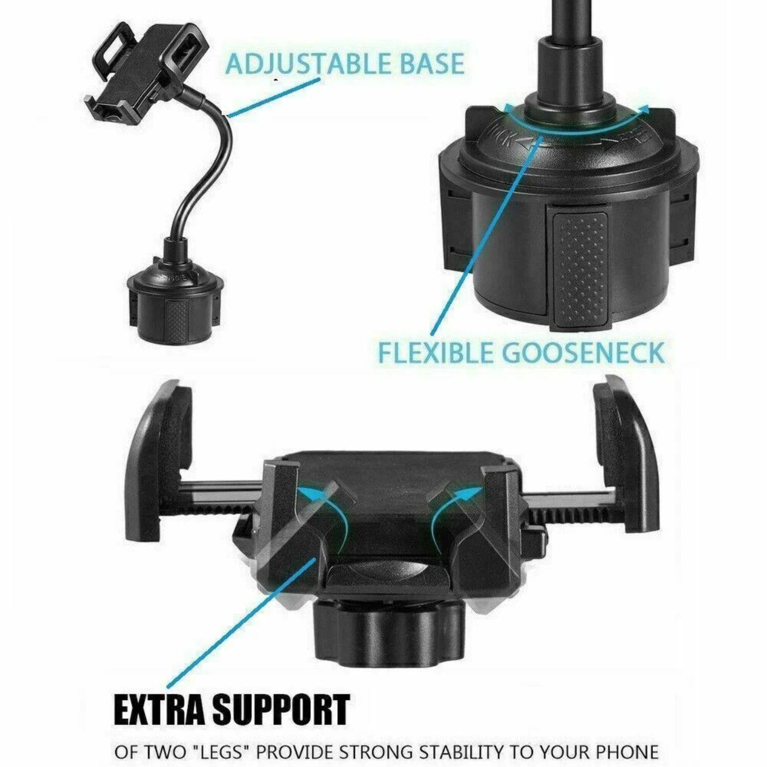 ADJUSTABLE BASE  
FLEXIBLE GOOSENECK  
EXTRA SUPPORT  
OF TWO "LEGS" PROVIDE STRONG STABILITY TO YOUR PHONE