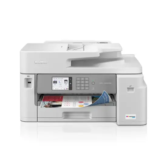 Brother MFC J5855DW INKvestment Tank All in One Inkjet Printer with up to 1 Year of Ink In box White Gray MFCJ5855DW Best Buy
