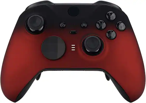 Front. Custom Controllerzz - Custom Elite Series 2 Wireless Controller for Xbox Series X, Xbox Series S, Xbox One - Red & Black Fade.
