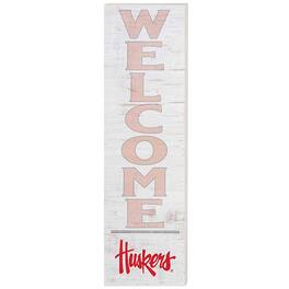 Jardine - Nebraska Huskers 10'' x 35'' Indoor/Outdoor Welcome Sign - White