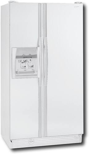 Angle Standard. Whirlpool - 25.3 Cu. Ft. Side-by-Side Refrigerator with Thru-the-Door Ice and Water - White-on-White.