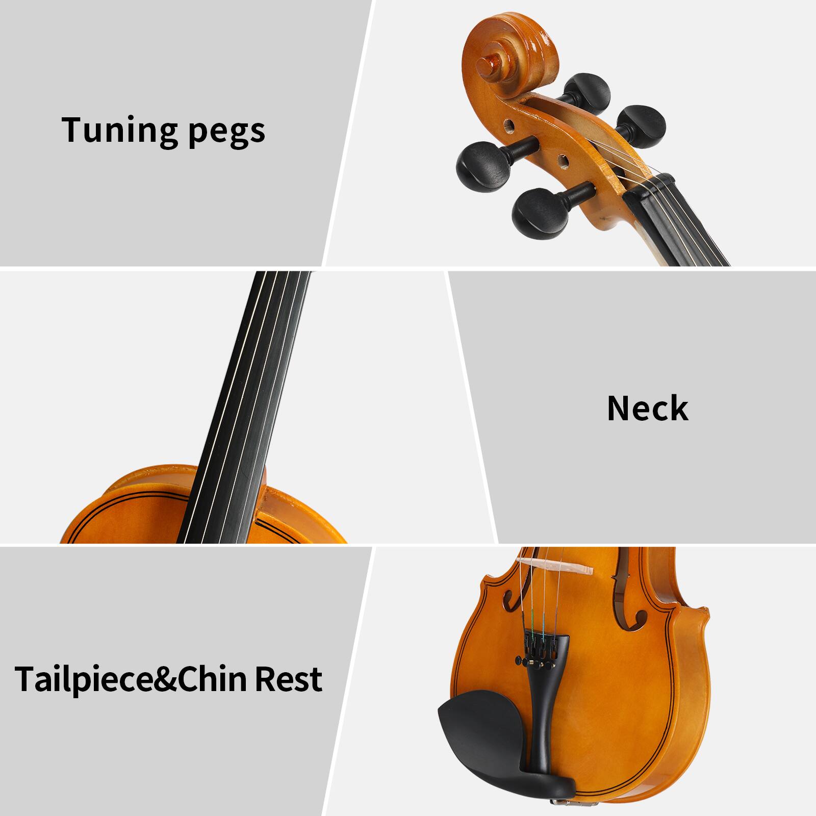 Alt View 1. Winado - Violin for Beginners Students, Acoustic Violins 4/4, Full Size Fiddle Kit with Case, Bow, Rosin, Adult Teens Age 11+.