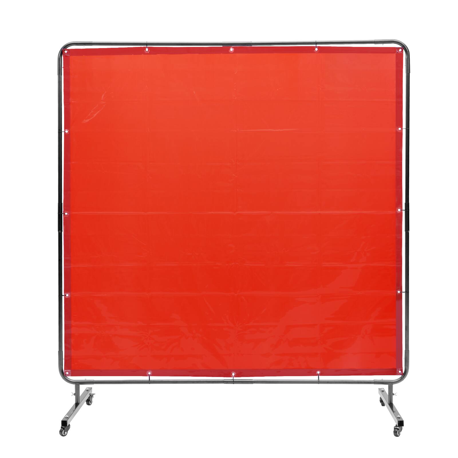 Front. VEVOR - Welding Screen with Frame, 6' x 6' Welding Curtain Screen, Flame-Resistant Vinyl Welding Protection Screen - Red.
