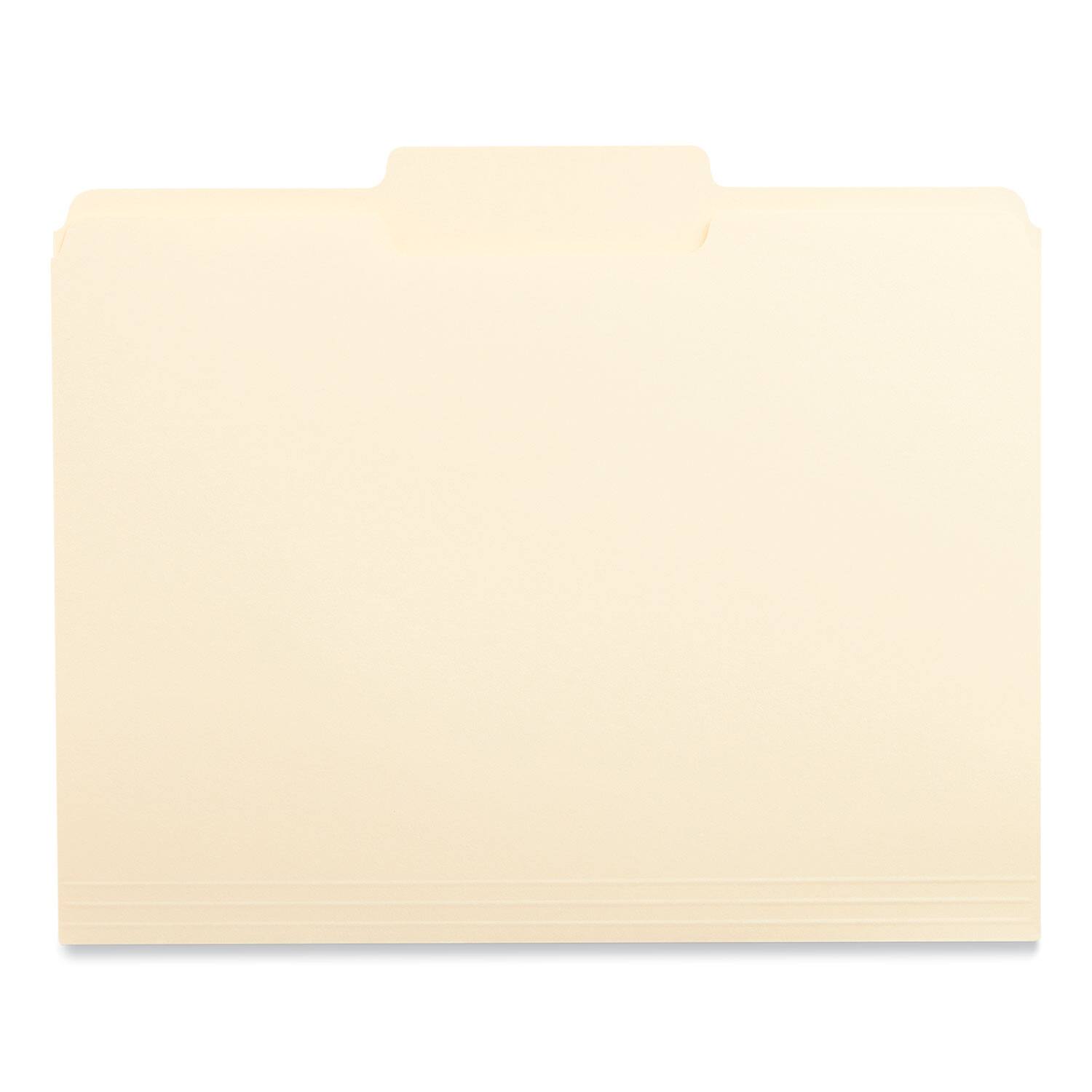 Left. Universal - Top Tab File Folders, 1/3-Cut Tabs: Center Position, Letter Size, 0.75" Expansion, Manila, 100/Box.