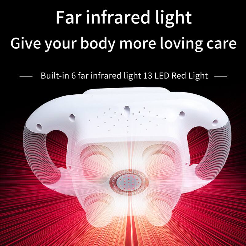 Far infrared light  
Give your body more loving care  

Built-in 6 far infrared light 13 LED Red Light
