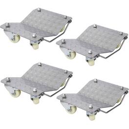 Boyel Living - 4Pack 6000lbs Capacity Heavy Duty Steel Vehicle Dollies Powder Coated with Swivel Casters - Gray