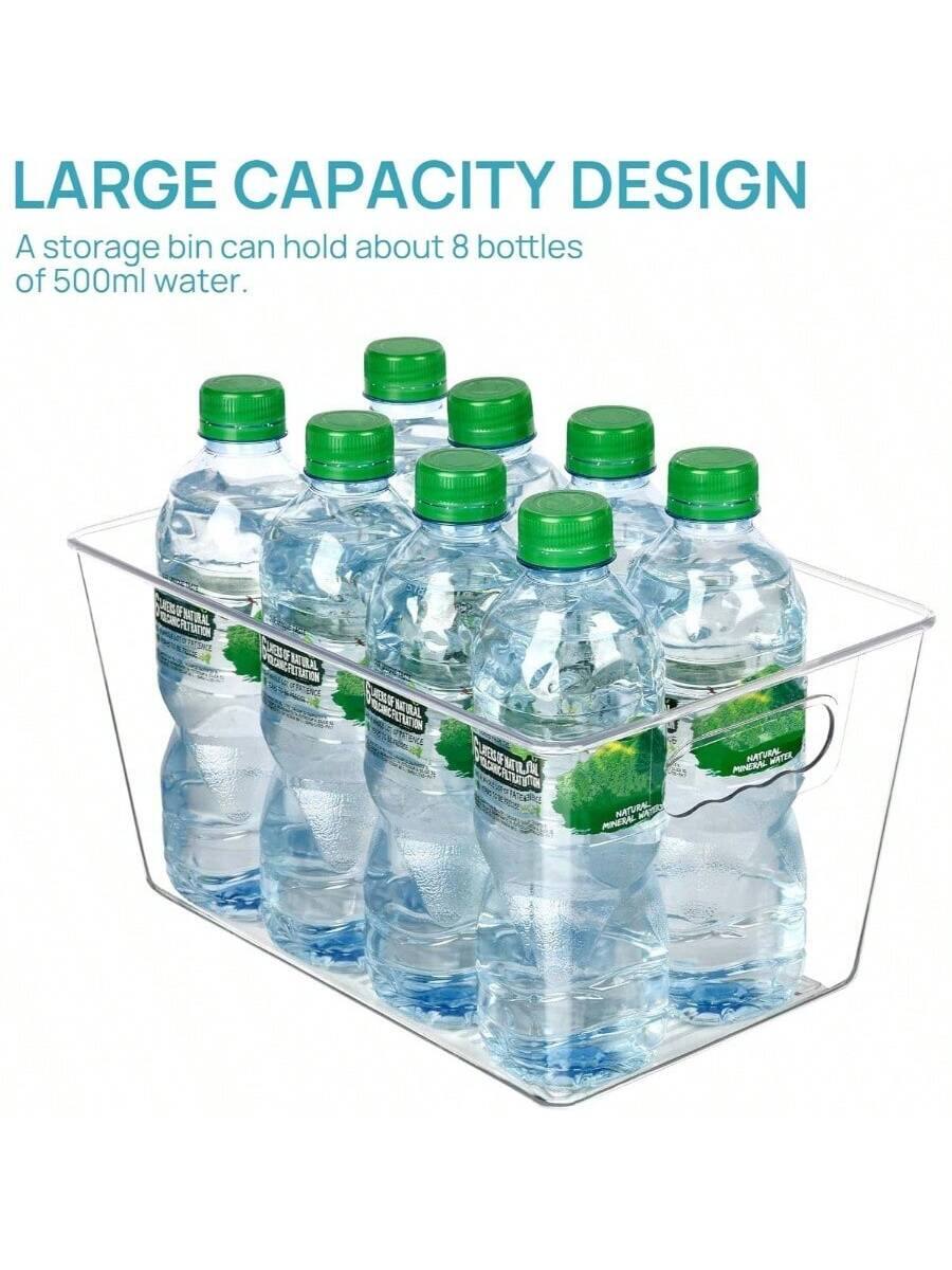 LARGE CAPACITY DESIGN  
A storage bin can hold about 8 bottles of 500ml water.