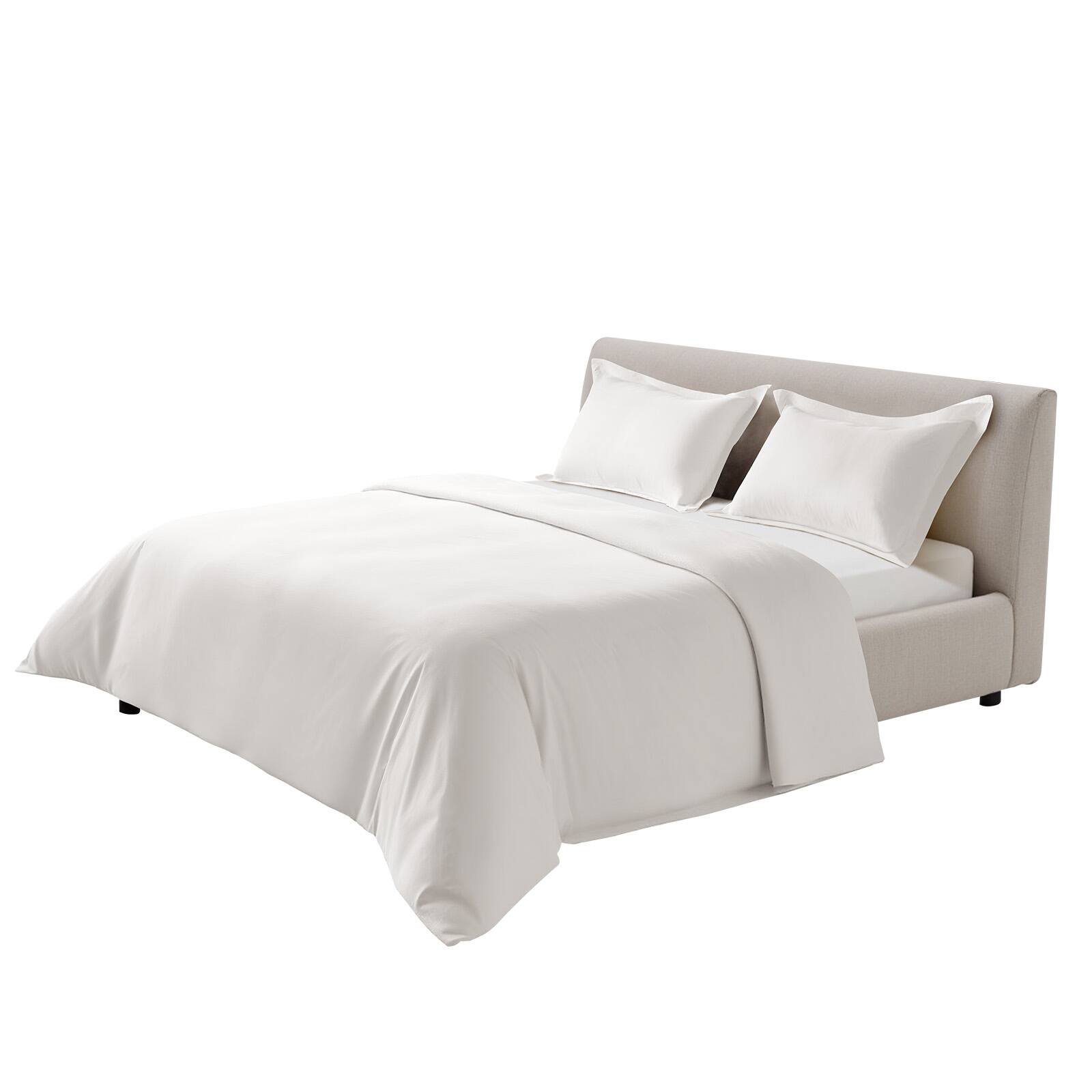 Alt View 5. VEVOR - King Duvet Cover Set, 100% Cotton, 3 Pieces Bedding Set King Size with 1 Duvet Cover 104 x 90 in and 2 Pillow Shams - White.