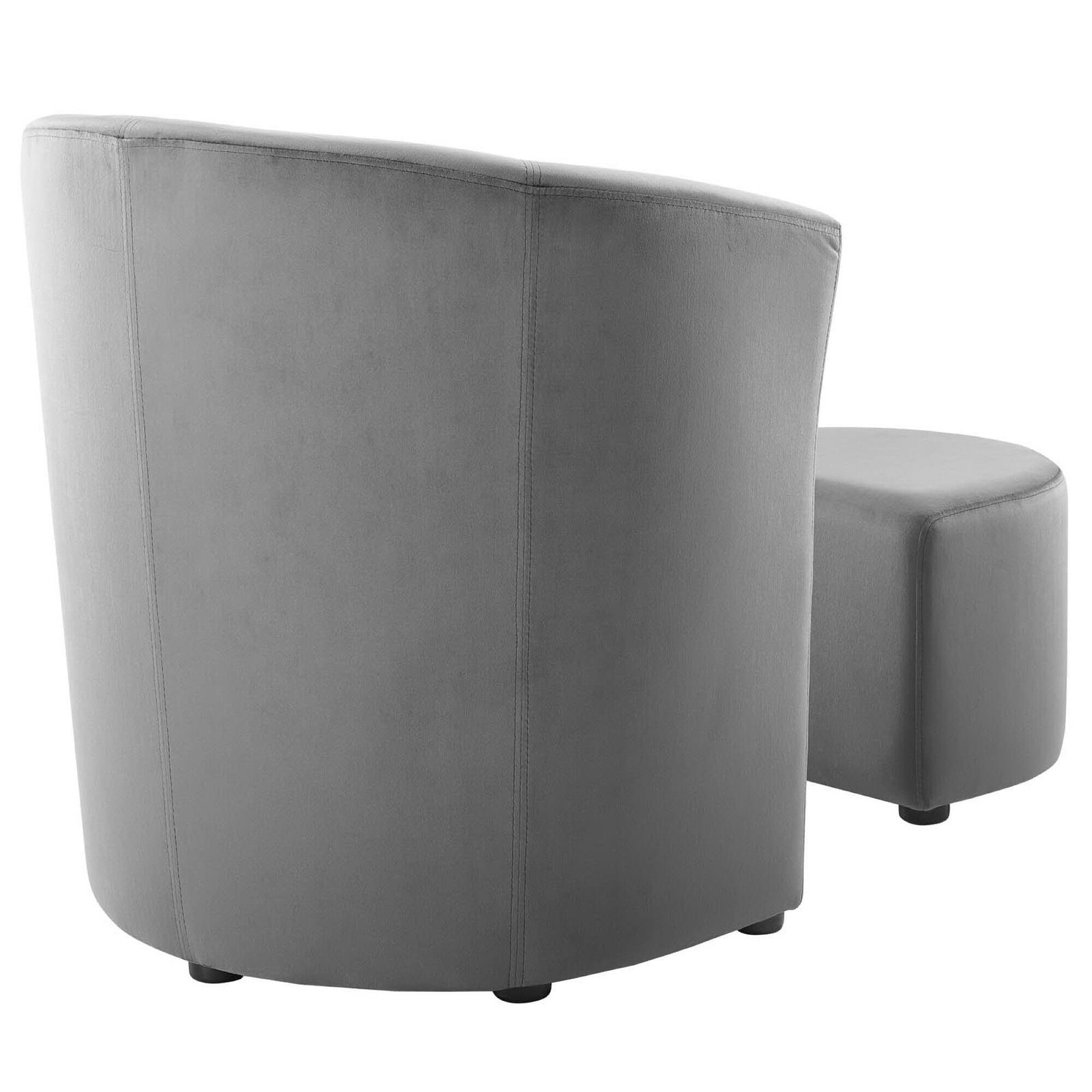 Alt View 2. Modway - Divulge Performance Velvet Arm Chair and Ottoman Set by Modway - Gray.