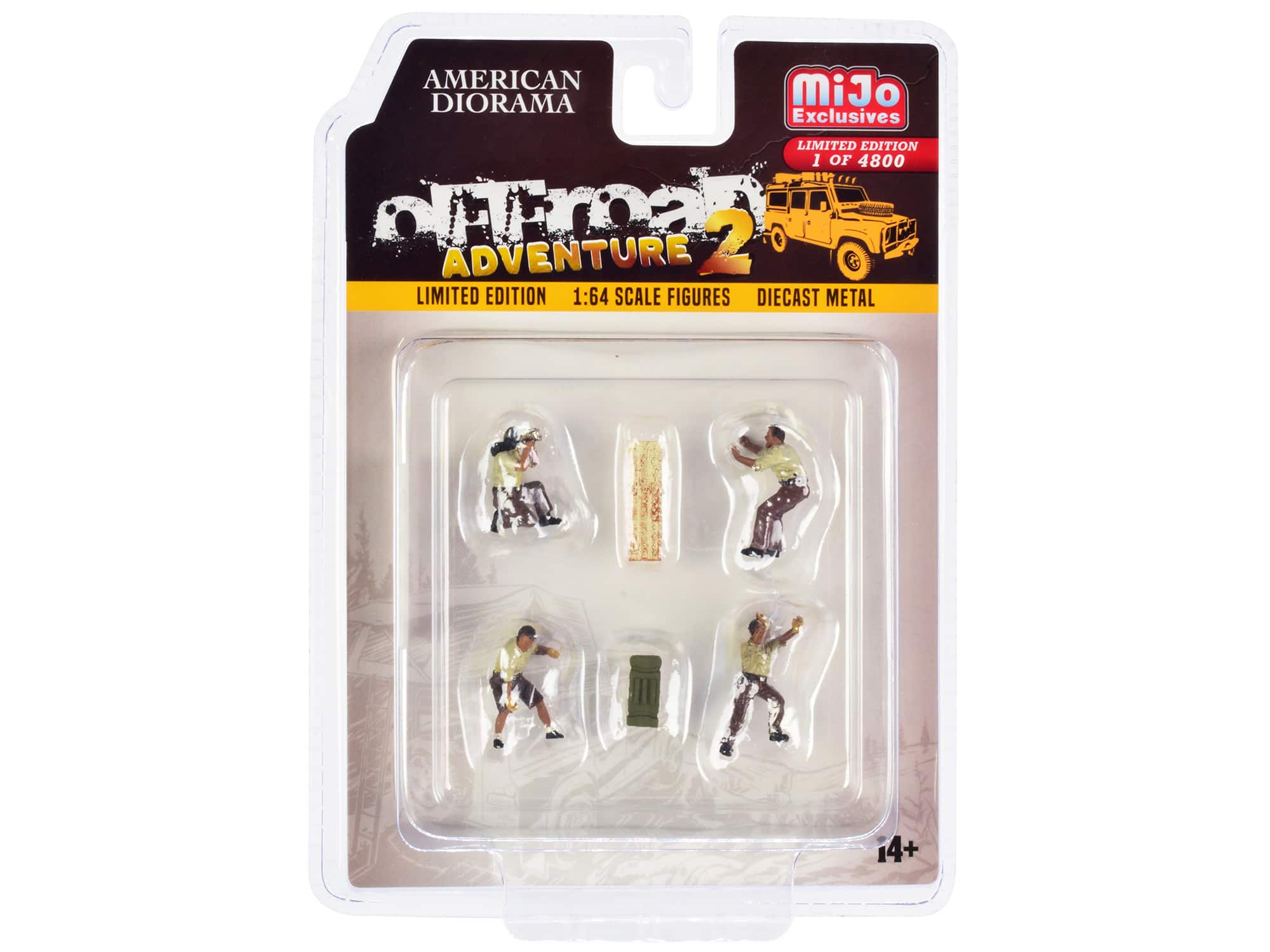 """Off-Road Adventure 2"" 6 piece Set (4 Male Figurines and 2 Accessories) for 1/64 Scale Models by American Diorama" price history on PriceWatchPro