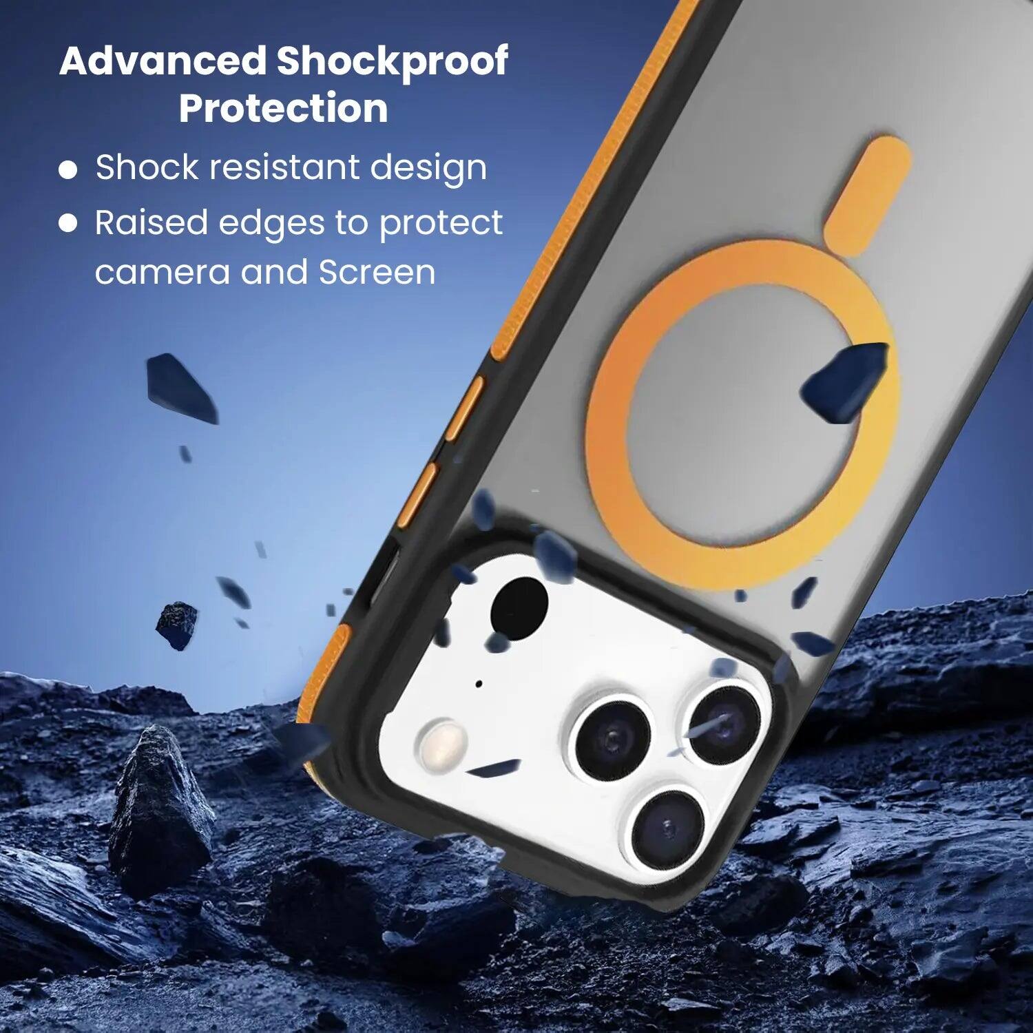 Advanced Shockproof Protection  
- Shock resistant design  
- Raised edges to protect camera and Screen