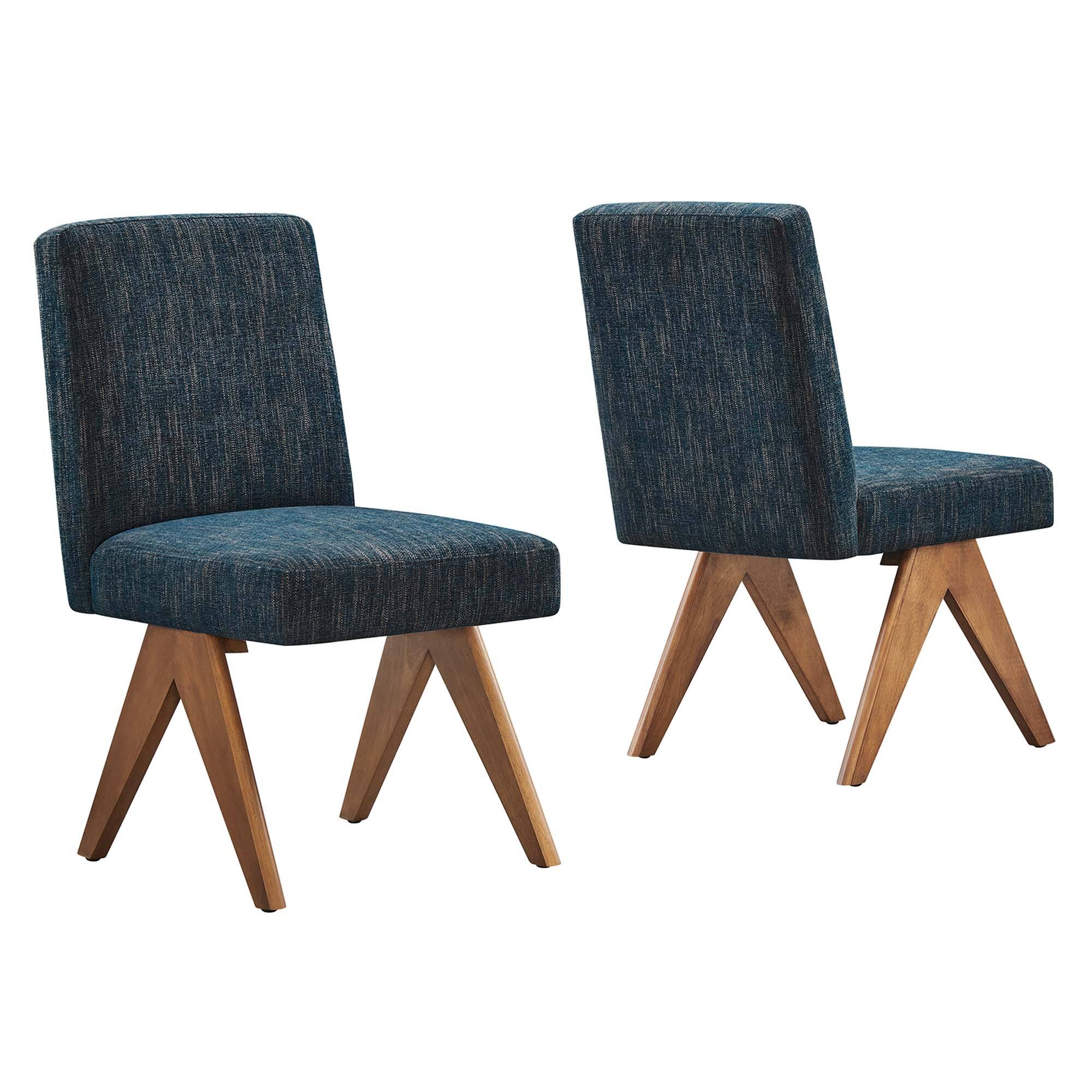 Angle. Modway - Lyra Fabric Dining Room Side Chair Set of 2 by Modway - Azure Fabric.