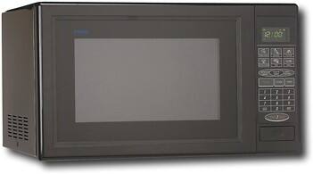 Angle Standard. Haier - 1.0 Cu. Ft. Mid-Size Microwave - Black.