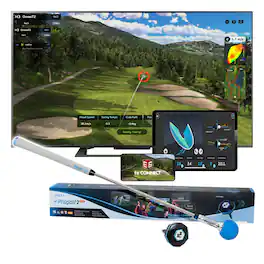 Phigolf - 2 Flex - Home Golf Game Simulator with Retractable Swing Trainer - Blue
