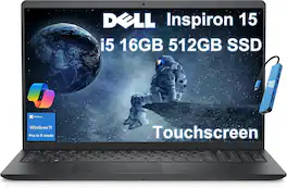 Dell - Upgraded - Inspiron - 15.6" FHD Touchscreen Laptop - Intel Core i5 1334U 2023 - 16GB RAM - 512GB Storage - IST HUB - Win11Pro - Carbon Black