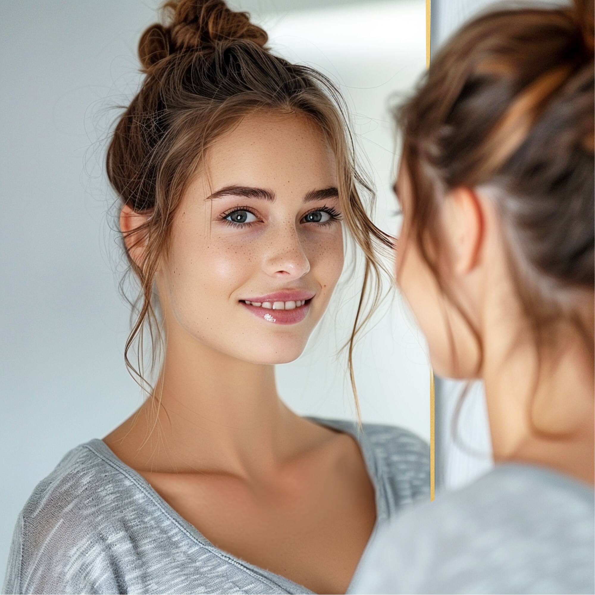 Alt View 6. PexFix - 75"x38" Full Length Mirror with Gold Frame Shatterproof Tempered Glass Floor Mirror Wall-Mounted/Freestanding Standing - Gold.