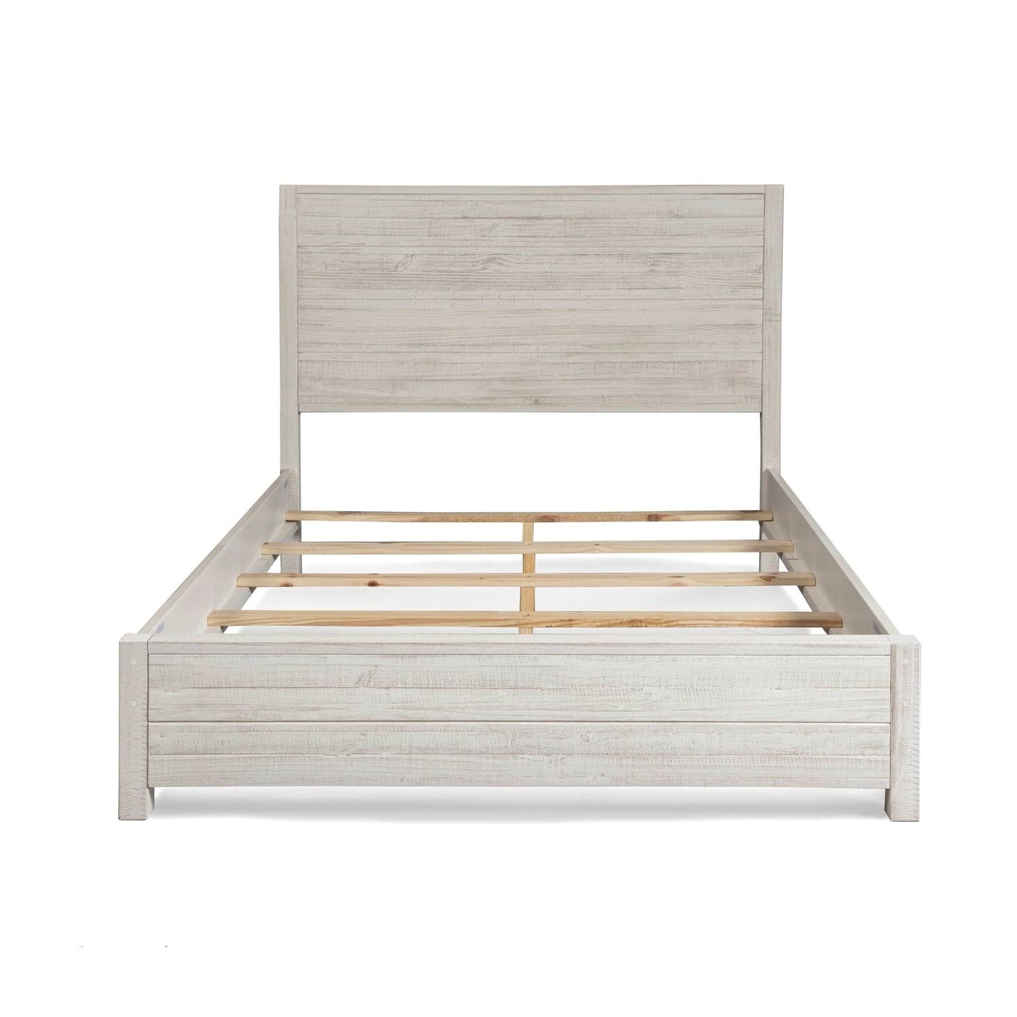 Hivvago - FarmHome Solid Pine Platform Bed in King Size - Off White