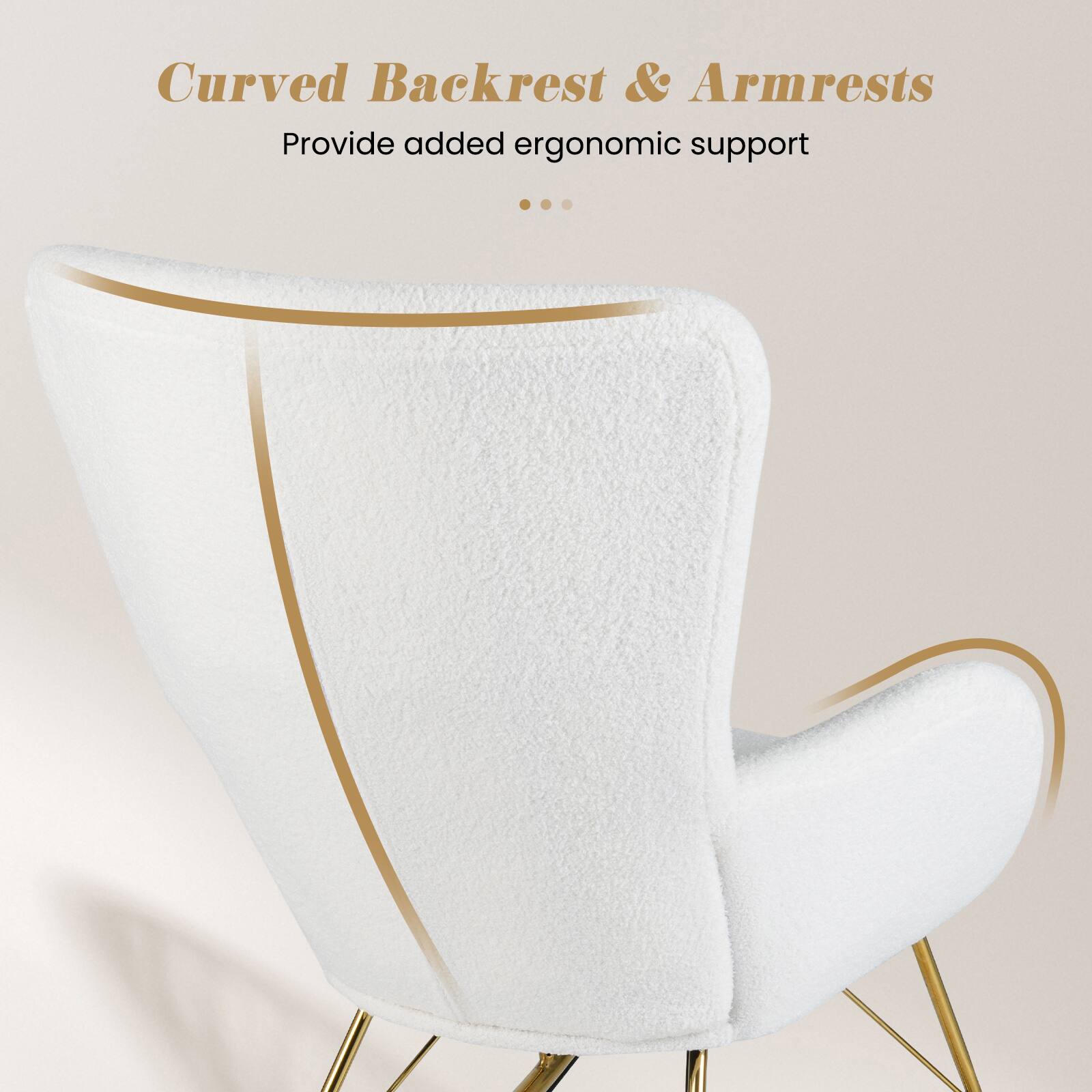 Curved Backrest & Armrests  
Provide added ergonomic support