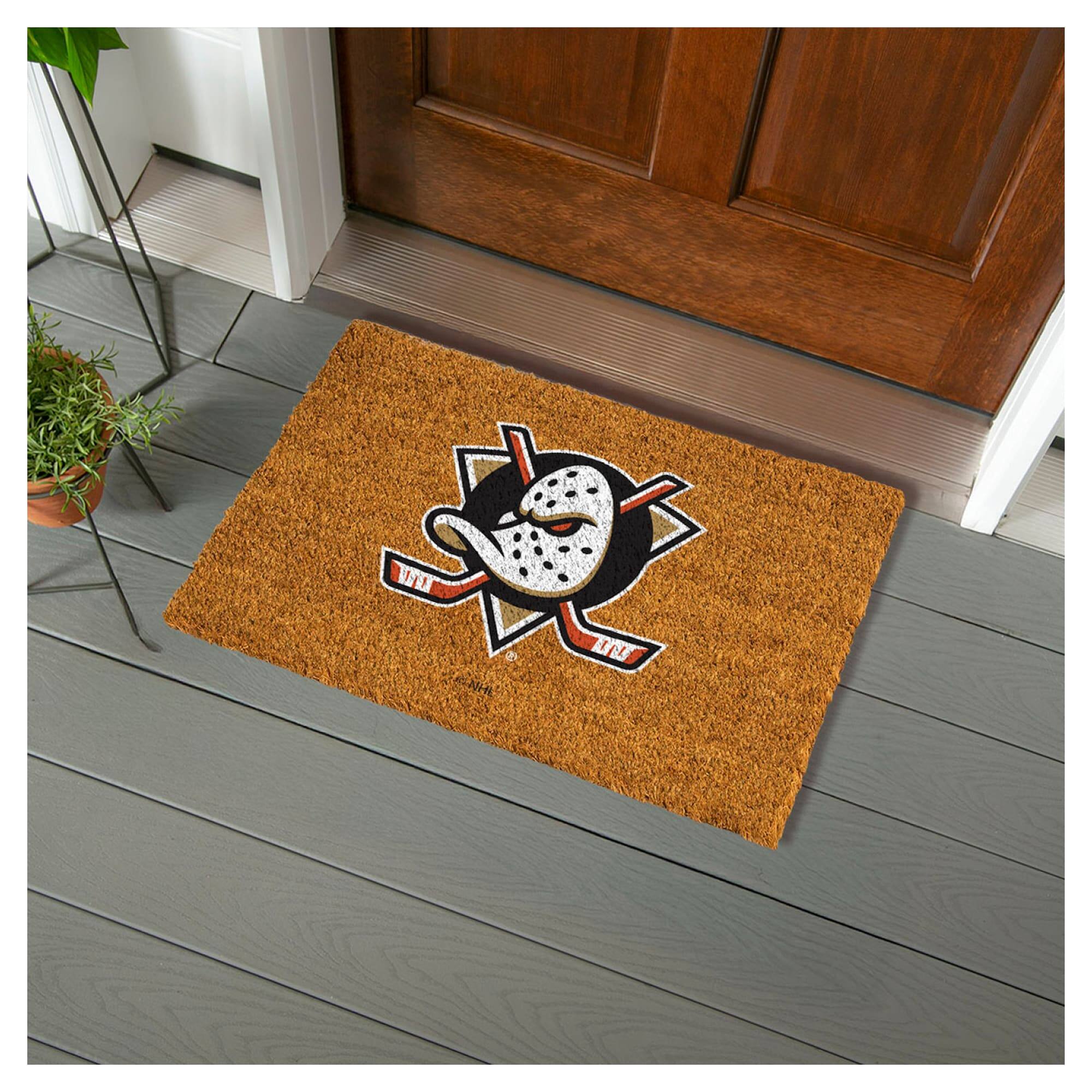 Alt View 1. Evergreen Enterprises - Anaheim Ducks 28" x 16" Team Logo Outdoor Coir Mat - Multicolor.