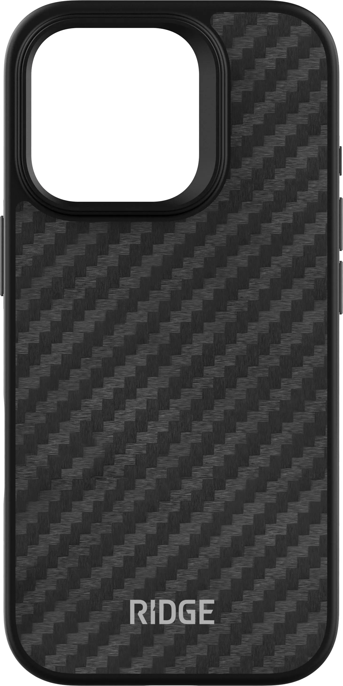 Front. The Ridge Wallet - Kevlar 3k Weave Case with MagSafe for Apple iPhone 16 Pro - Black.