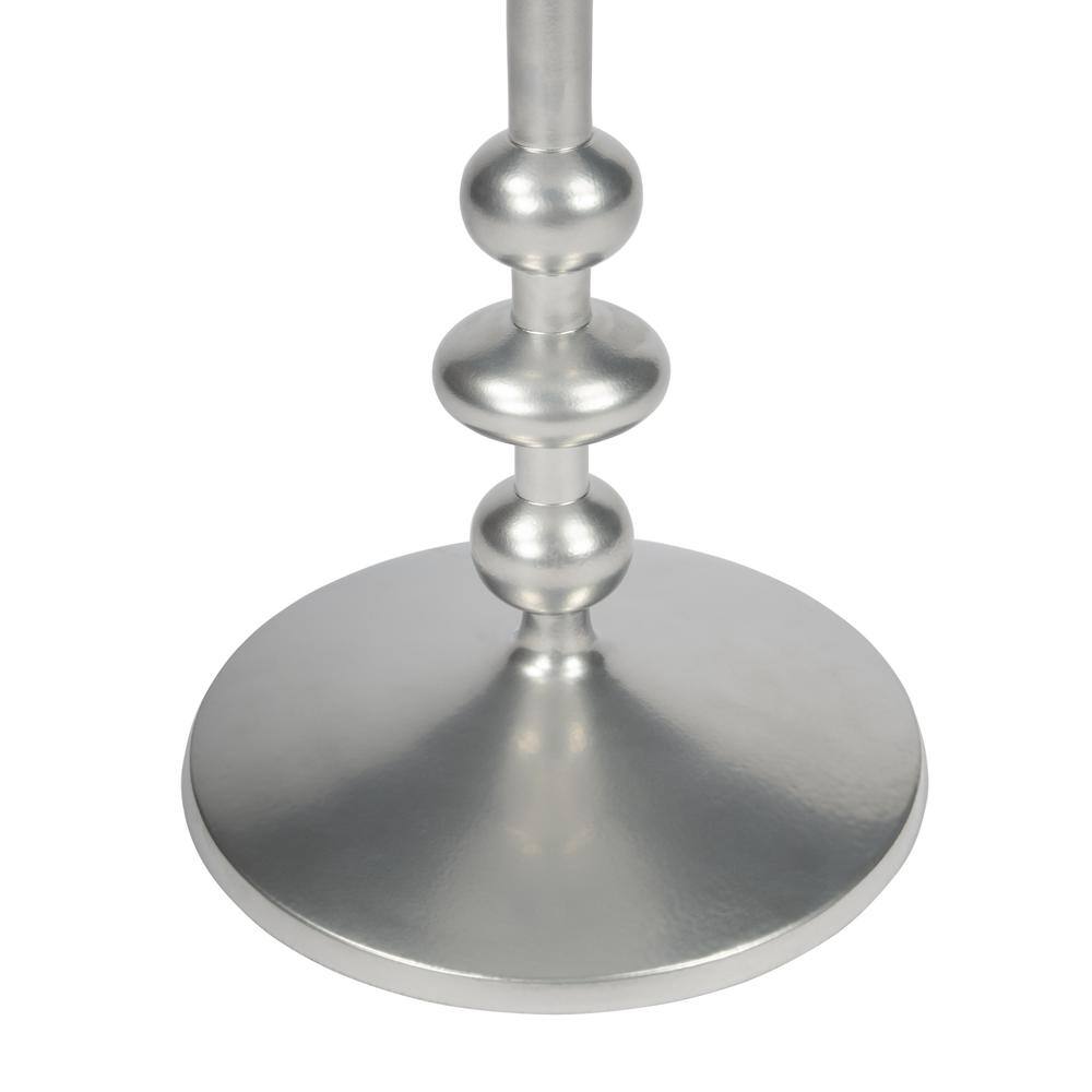 Back. Butler Specialty - Zora Iron Pedestal Side Table - Silver.