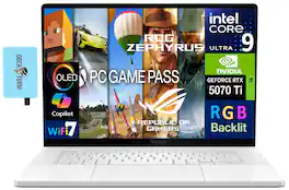 ASUS - ROG Zephyrus G16 AI Gaming Laptop 16.0"(Intel Ultra 9-285H, RTX 5070 Ti, 32GB LPDDR5X, 2TB SSD, Win 11 Pro) w/DKZ Hub