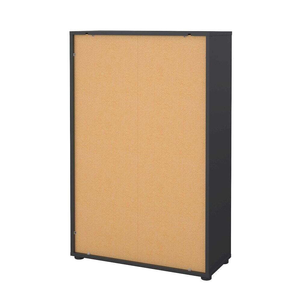 Alt View 2. FurniFact - Bookcase with 3 Shelves and 2 Doors for Home or Office Storage - Gray.