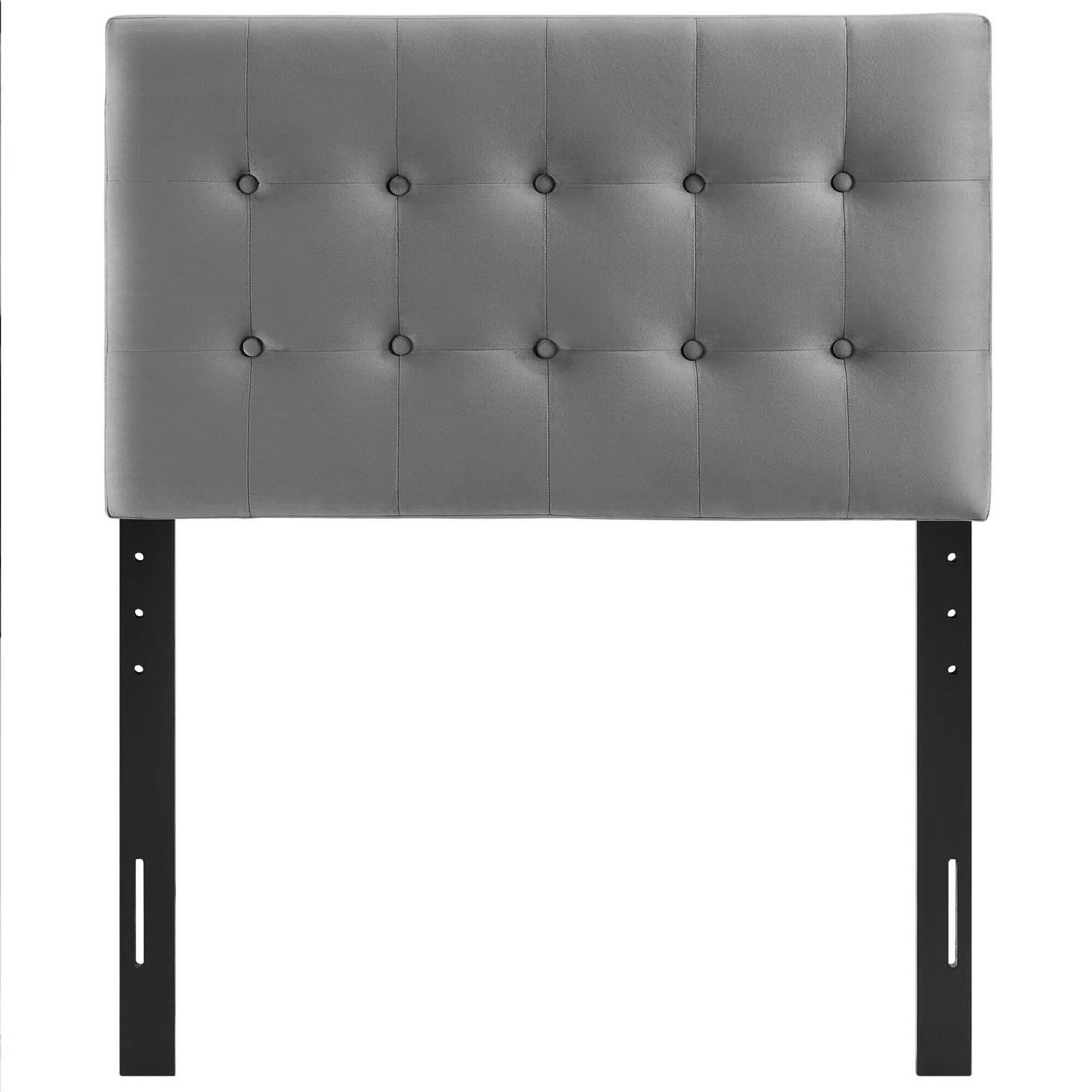 Alt View 1. Modway - Emily Biscuit Tufted Performance Velvet Twin Headboard by Modway - Gray.