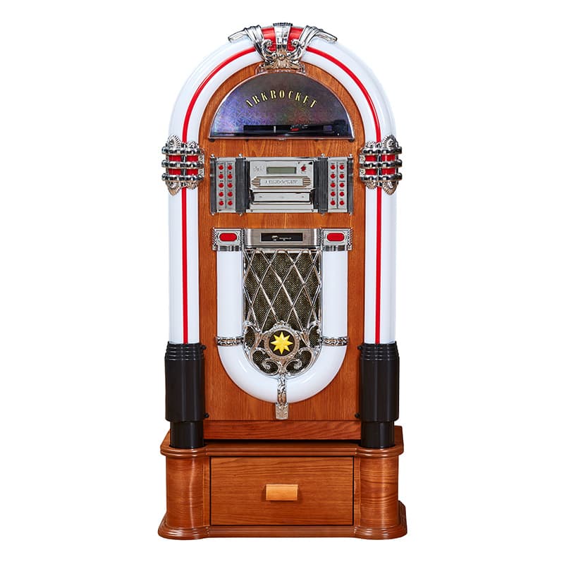 Arkrocket - Taurus II Mid-size Jukebox Vinyl Record Player Retro Turntable with Stand - Maple