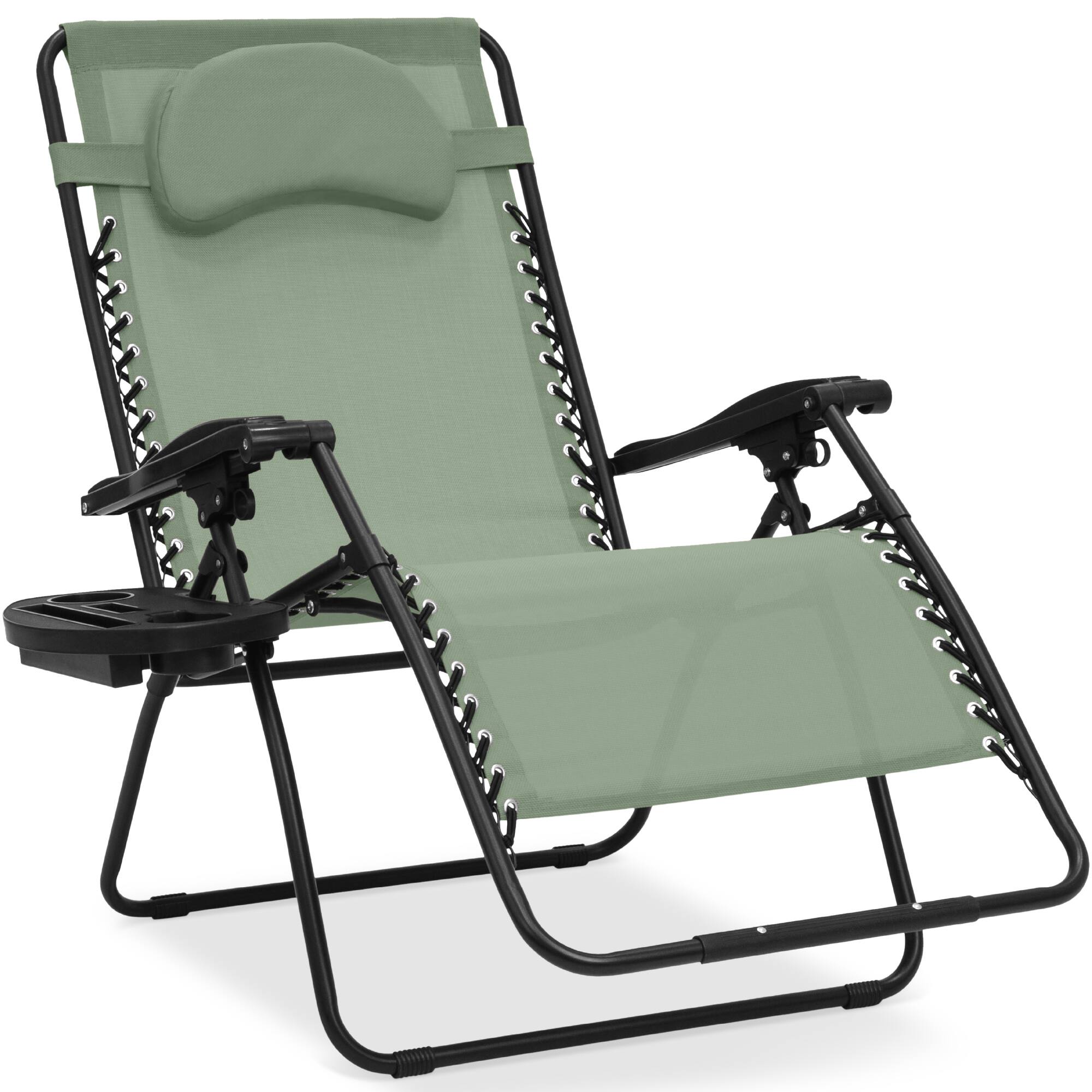 Front. Best Choice Products - Best Choice Products Oversized Zero Gravity Chair, Folding Outdoor Patio Recliner w/ Cup Holder - Sage Green - Sage Green.