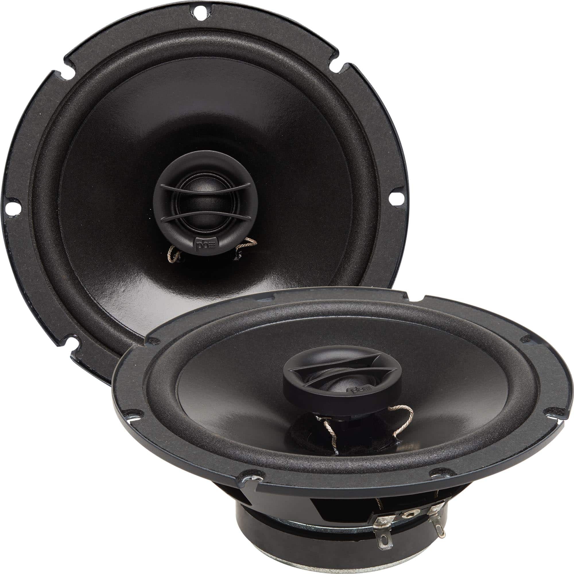 Powerbass - S-650T - 6.5" Coaxial Shallow Mount OEM Speakers - Pair - Black/Gray