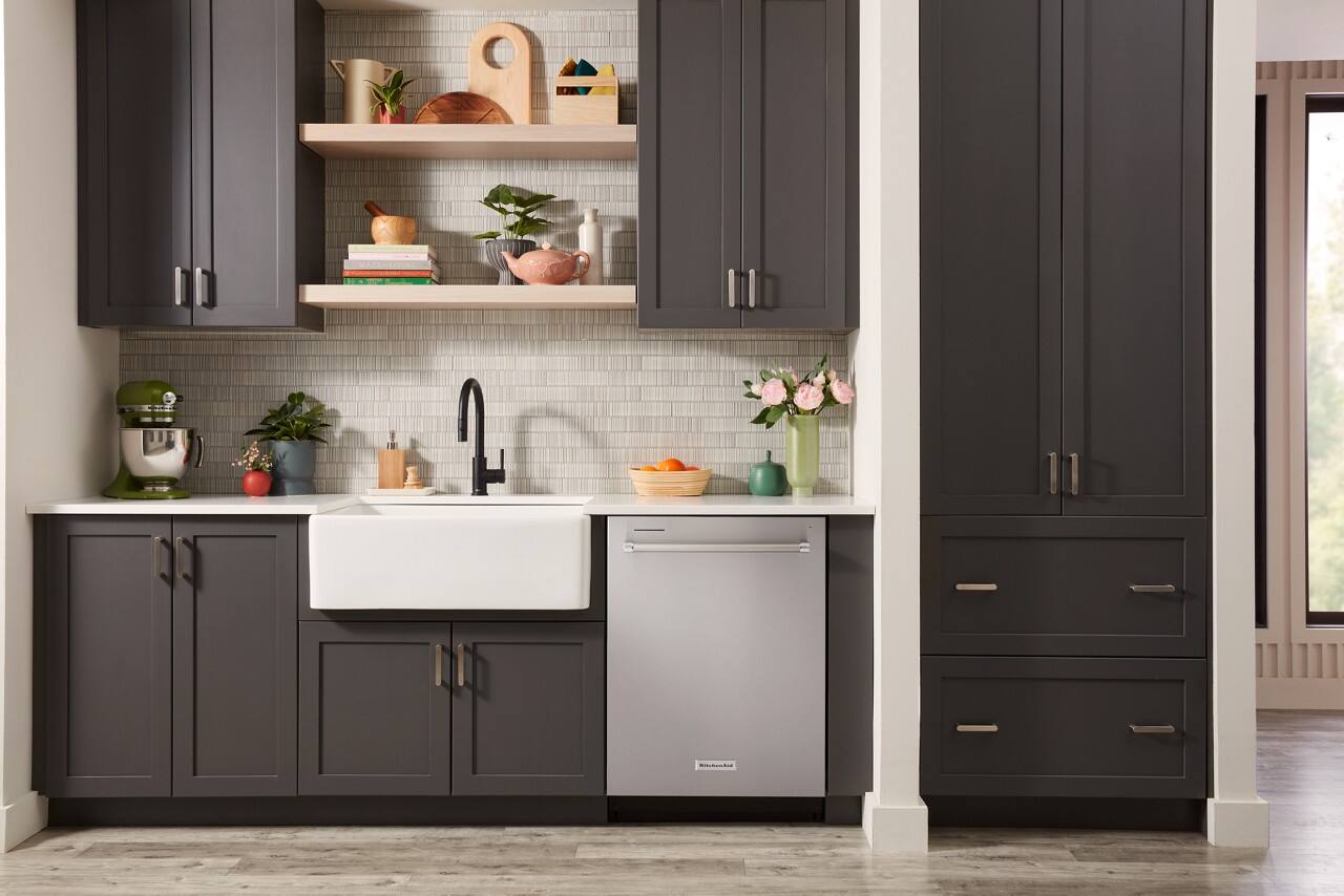 Alt View 8. KitchenAid - 24" Top Control Built-in Stainless Steel Tub Dishwasher with 3rd Rack, 40+ Total Wash Jets, 41 dBA - Stainless Steel.