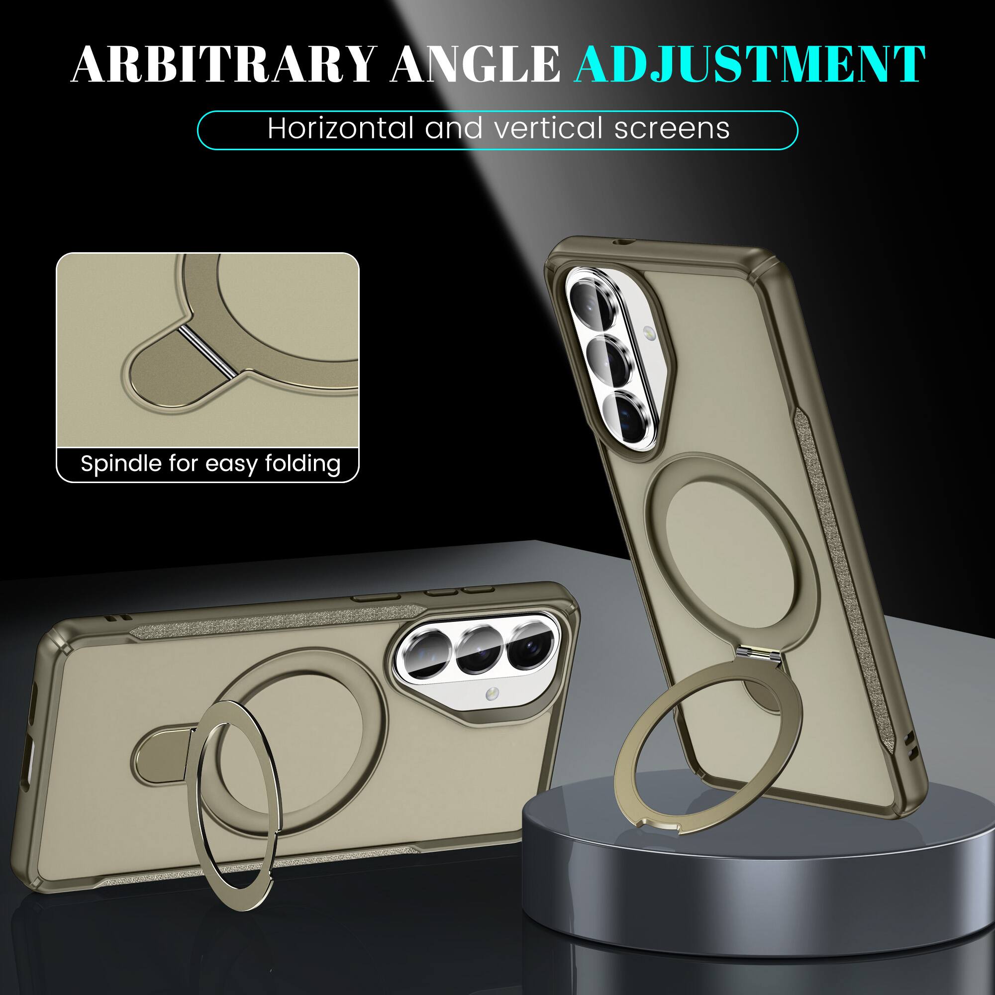 ARBITRARY ANGLE ADJUSTMENT  
Horizontal and vertical screens  
Spindle for easy folding
