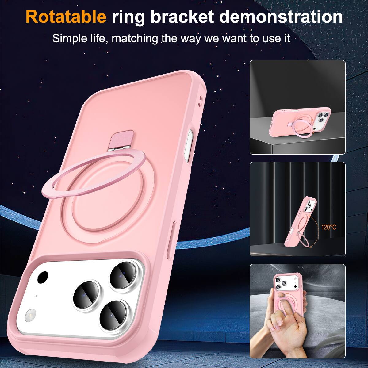 Rotatable ring bracket demonstration  
Simple life, matching the way we want to use it  

120°C