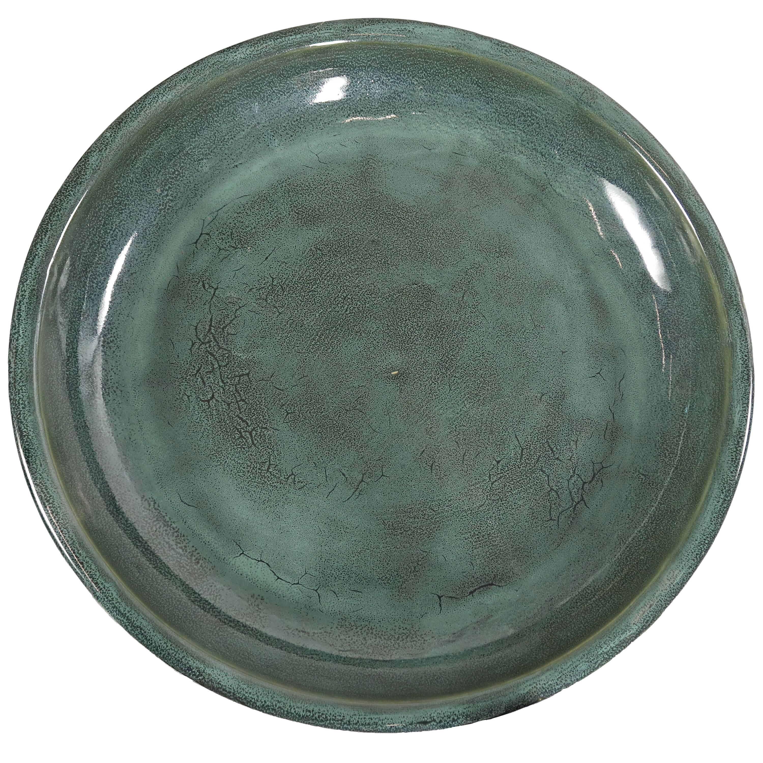 Alt View 7. Sunnydaze - Avignon Glazed Ceramic Bird Bath - 18.75" H - Green.