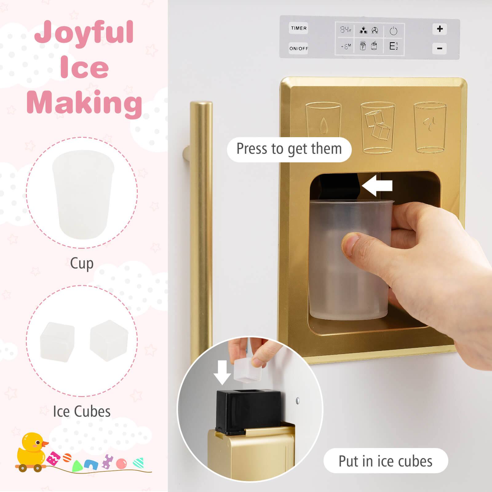 Joyful Ice Making

Cup

Ice Cubes

Press to get them

Put in ice cubes