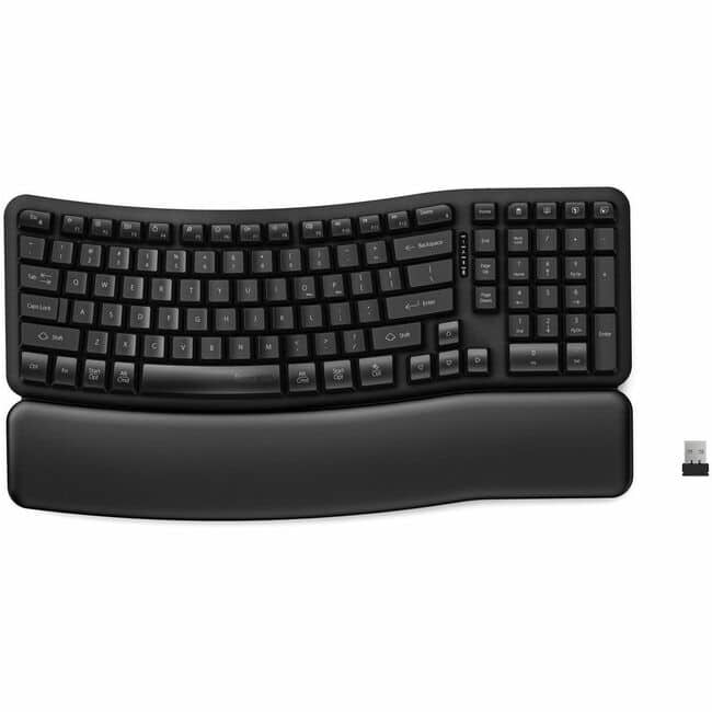 Kensington - Pro Fit Ergo KB620-RC Wireless Rechargeable EQ Keyboard - Wireless Connectivity - Bluetooth/RF - Full-size - Black price history on PriceWatchPro