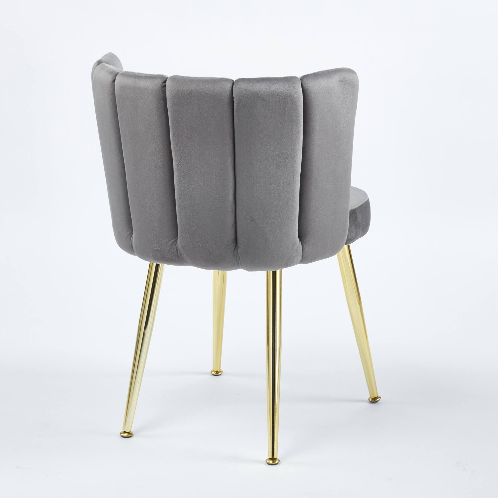 Alt View 2. GOODSILO - Elegant Velvet Dining Chairs Set of 2 with Golden Iron Legs for Modern Living Spaces - Grey.